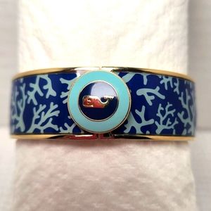 Vineyard Vines blue and gold bangle bracelet